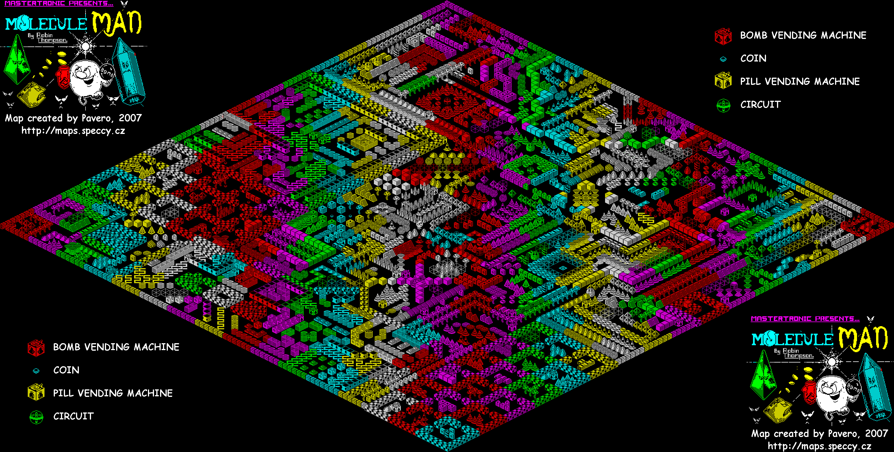 ZX Spectrum Games Molecule Man Mapa