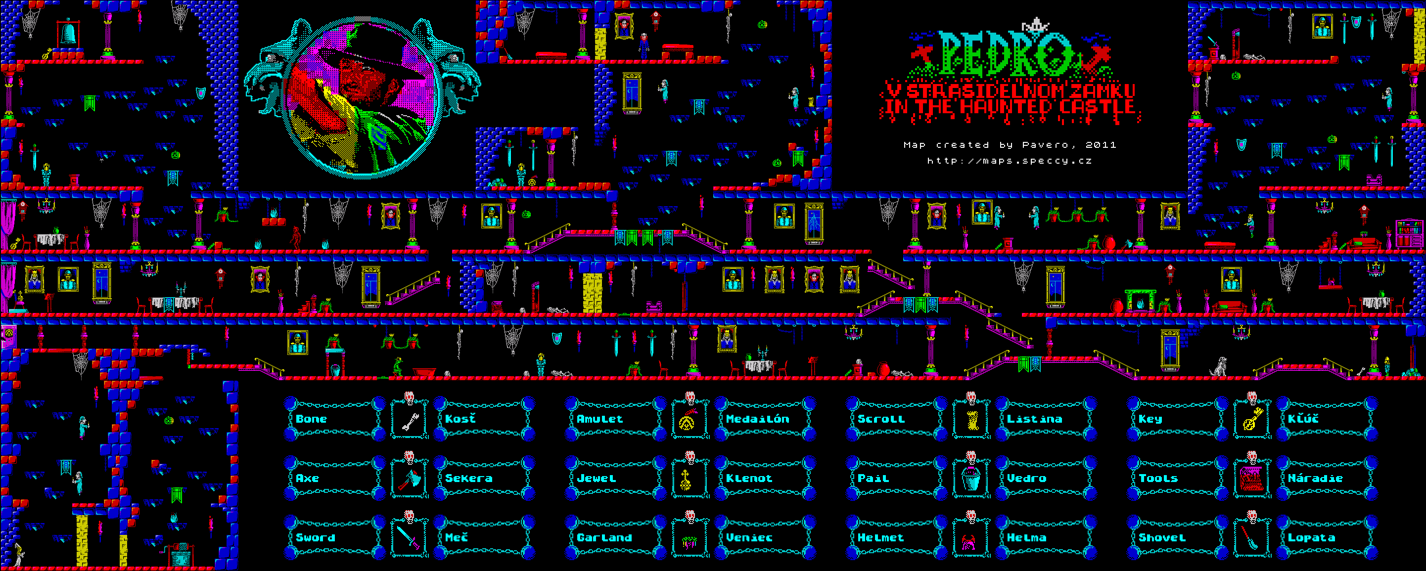 Pedro 2 - Pedro v strašidelnom zámku - The Map